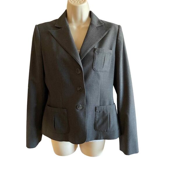 Calvin Klein ~ Grey Blazer ~ 3 button Jacket ~ size 4 - Picture 1 of 11